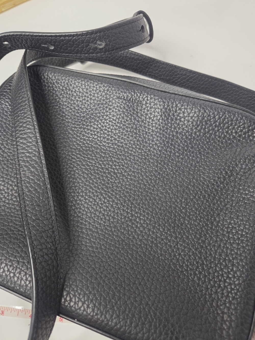 ALLSAINTS captain Black Pebbled Leather Crossbody Bag EUC minimalist classic - Picture 13 of 13